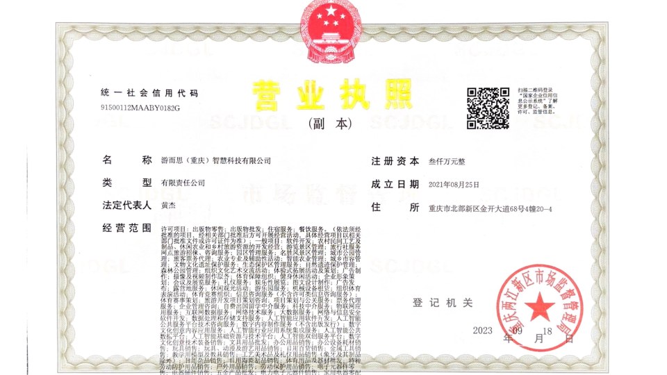 游而思营业执照